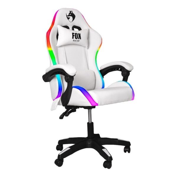 Cadeira Gamer Fox Rgb Racer Nordic Encostos Ajustavel Branca